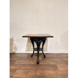 Victorian Cast Iron Pub Table With Mahogany Top