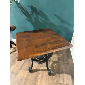 Victorian Cast Iron Pub Table With Mahogany Top