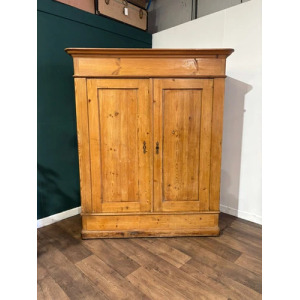 Victorian French Stripped Pine 2 Door Large Hall Cupboard