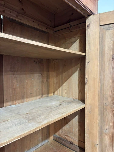 Victorian French Stripped Pine 2 Door Large Hall Cupboard