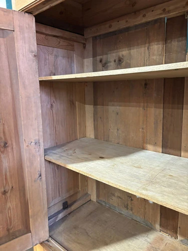 Victorian French Stripped Pine 2 Door Large Hall Cupboard