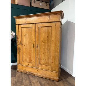 Victorian French Stripped Pine 2 Door Large Hall Cupboard