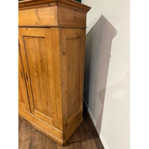 Victorian French Stripped Pine 2 Door Large Hall Cupboard