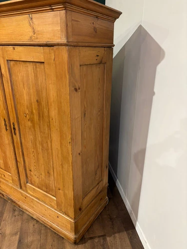Victorian French Stripped Pine 2 Door Large Hall Cupboard