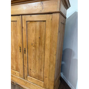 Victorian French Stripped Pine 2 Door Large Hall Cupboard