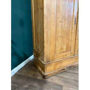 Victorian French Stripped Pine 2 Door Large Hall Cupboard
