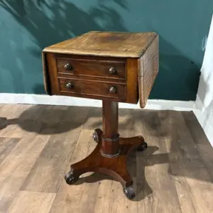 Victorian Mahogany Pedestal Work Table