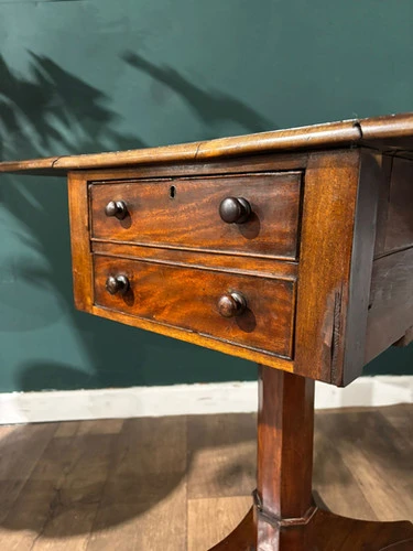 Victorian Mahogany Pedestal Work Table