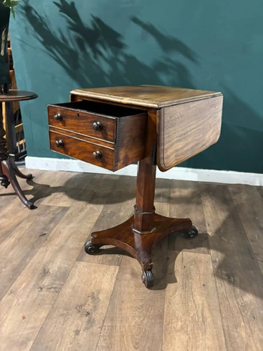 Victorian Mahogany Pedestal Work Table
