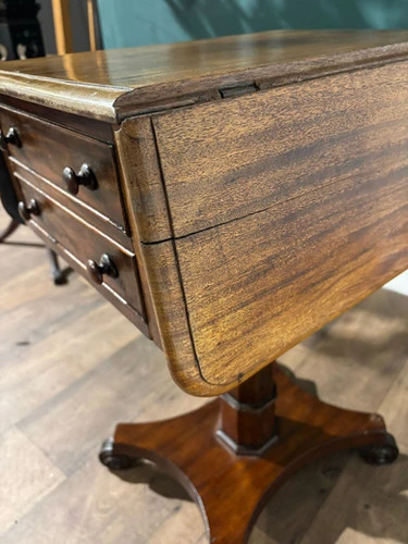 Victorian Mahogany Pedestal Work Table
