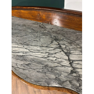Victorian Mahogany Serpentine Front Console Table With Marble Top