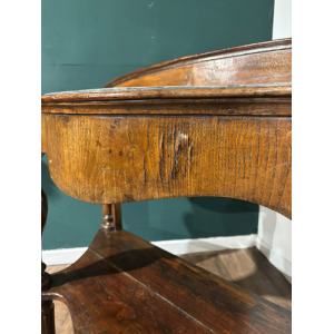 Victorian Mahogany Serpentine Front Console Table With Marble Top