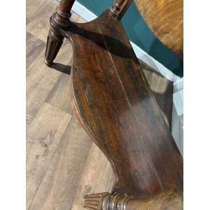Victorian Mahogany Serpentine Front Console Table With Marble Top