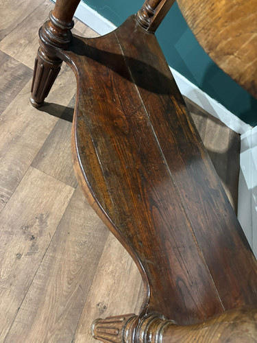 Victorian Mahogany Serpentine Front Console Table With Marble Top