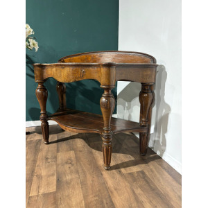Victorian Mahogany Serpentine Front Console Table With Marble Top