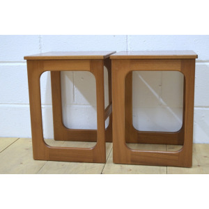 Vintage Bedside Table Set Of 2 Pair McIntosh Teak Mid Century Danish Design