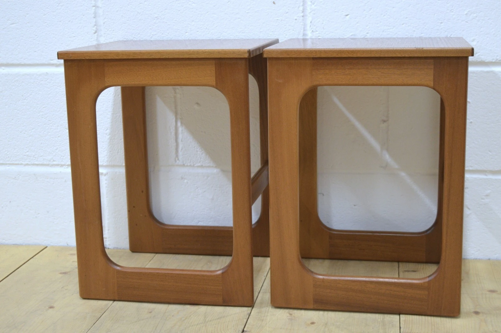 Vintage Bedside Table Set Of 2 Pair McIntosh Teak Mid Century Danish Design