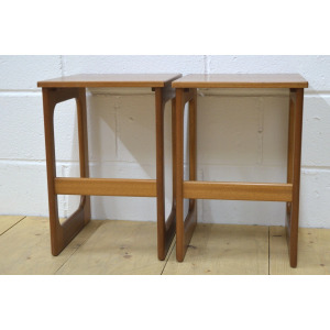 Vintage Bedside Table Set Of 2 Pair McIntosh Teak Mid Century Danish Design