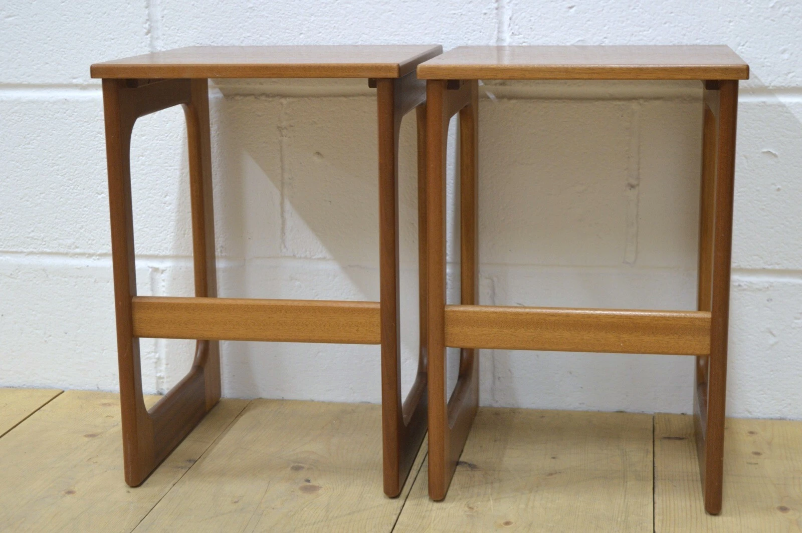 Vintage Bedside Table Set Of 2 Pair McIntosh Teak Mid Century Danish Design