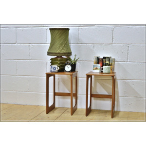 Vintage Bedside Table Set Of 2 Pair McIntosh Teak Mid Century Danish Design