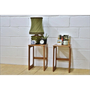 Vintage Bedside Table Set Of 2 Pair McIntosh Teak Mid Century Danish Design