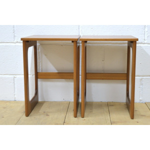 Vintage Bedside Table Set Of 2 Pair McIntosh Teak Mid Century Danish Design
