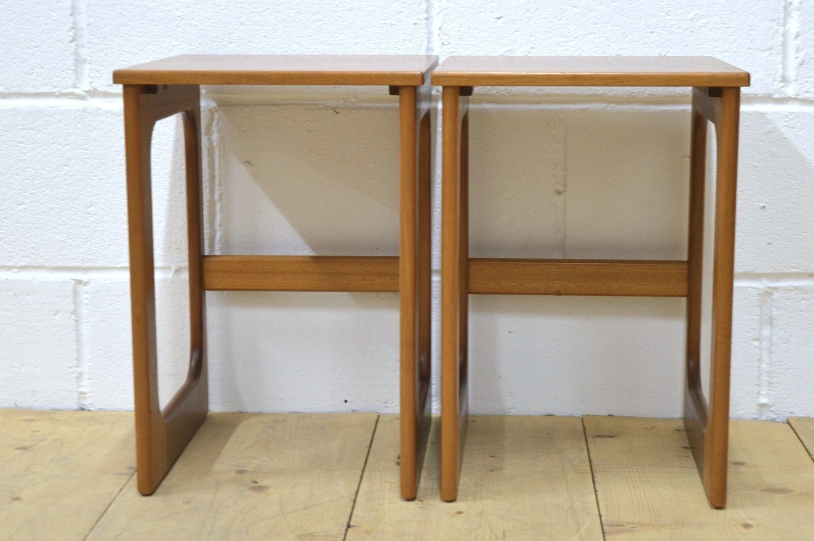 Vintage Bedside Table Set Of 2 Pair McIntosh Teak Mid Century Danish Design