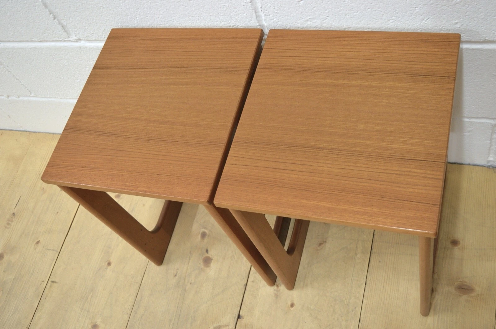 Vintage Bedside Table Set Of 2 Pair McIntosh Teak Mid Century Danish Design