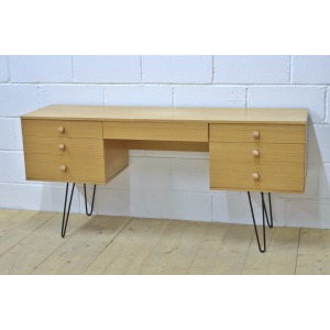 vintage desk Avalon light oak mid century hairpin legs danish design DELIVERY