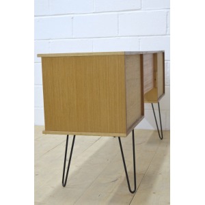 vintage desk Avalon light oak mid century hairpin legs danish design DELIVERY