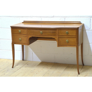 Vintage desk bow front solid wood retro