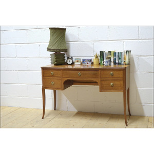 Vintage desk bow front solid wood retro