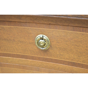 Vintage desk bow front solid wood retro