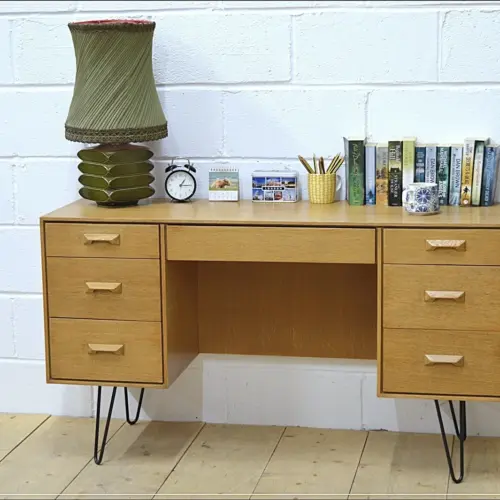 Vintage desk Stag light oak mid century danish design
