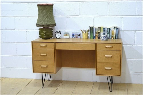 Vintage desk Stag light oak mid century danish design