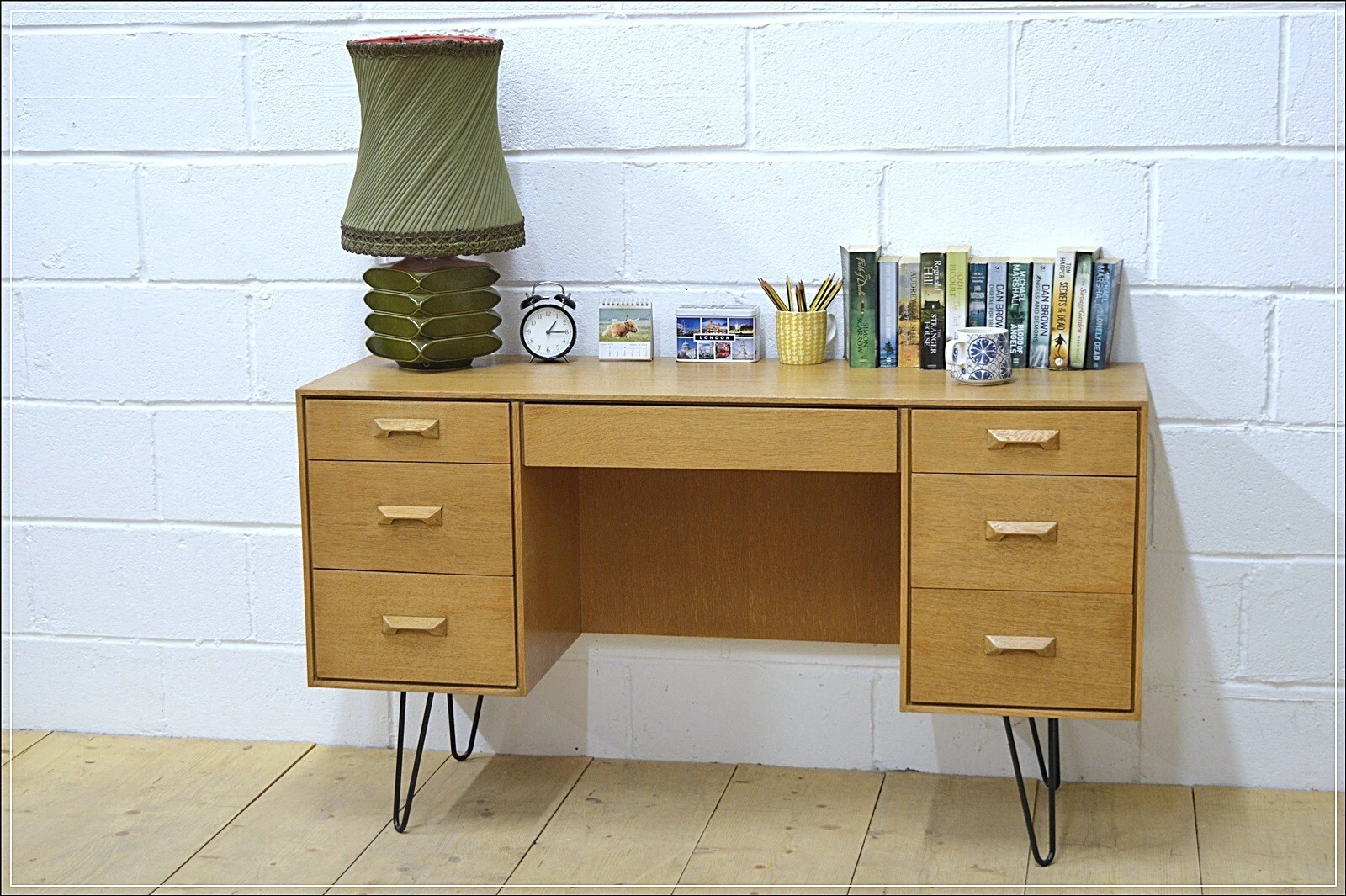 Vintage desk Stag light oak mid century danish design