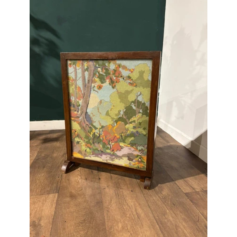 Vintage Folding Fire screen Tapestry Table / Screen