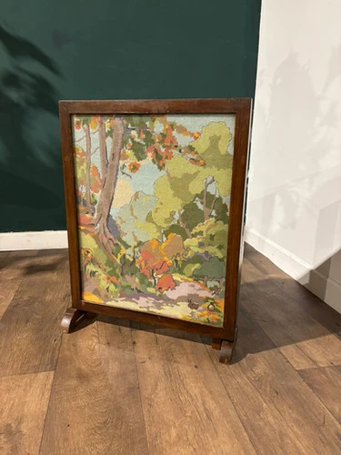 Vintage Folding Fire screen Tapestry Table / Screen