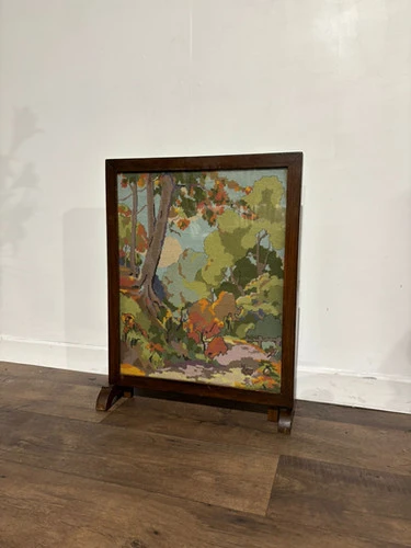 Vintage Folding Fire screen Tapestry Table / Screen