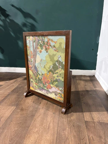 Vintage Folding Fire screen Tapestry Table / Screen
