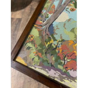 Vintage Folding Fire screen Tapestry Table / Screen