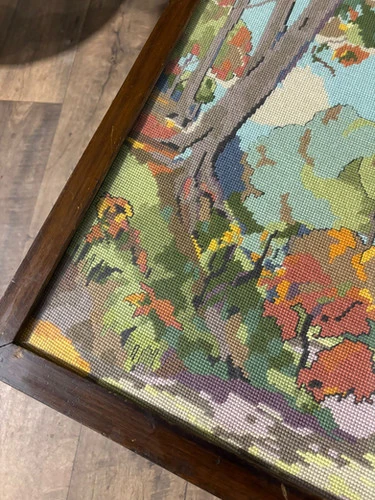 Vintage Folding Fire screen Tapestry Table / Screen
