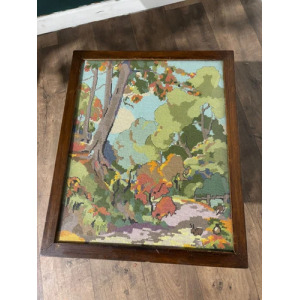 Vintage Folding Fire screen Tapestry Table / Screen