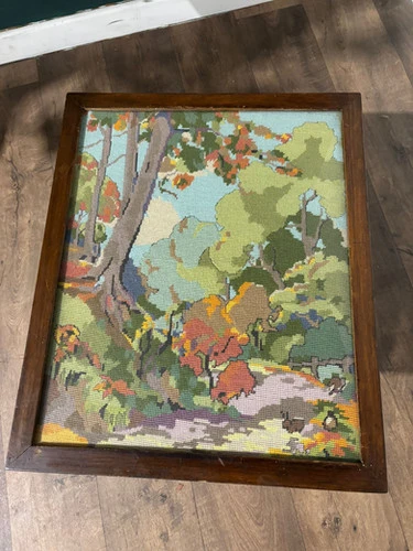 Vintage Folding Fire screen Tapestry Table / Screen