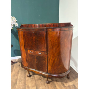 Vintage Mahogany Bureau With Side Cupboards