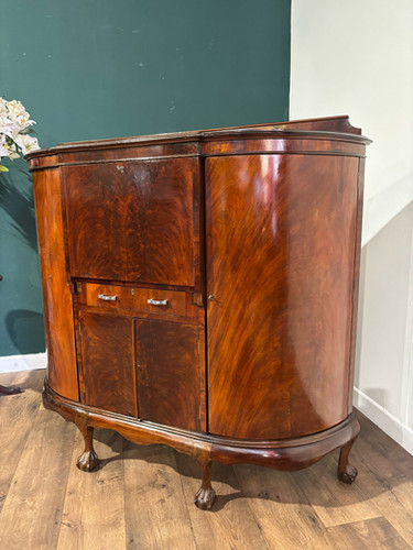 Vintage Mahogany Bureau With Side Cupboards