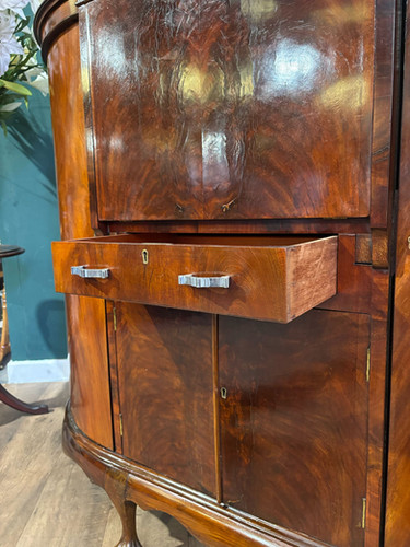 Vintage Mahogany Bureau With Side Cupboards