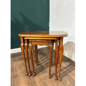 Vintage Nest of Three Walnut Nest of Tables