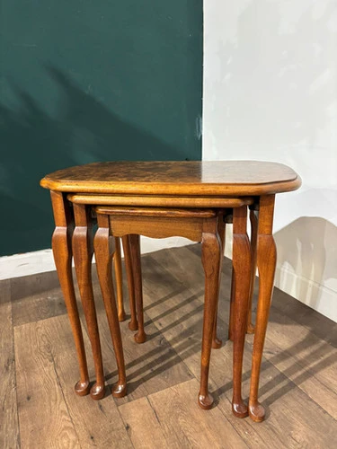Vintage Nest of Three Walnut Nest of Tables
