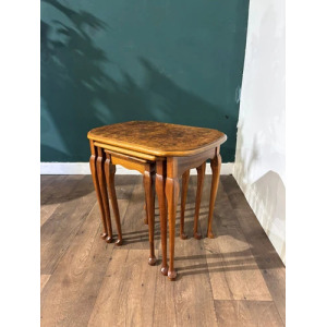 Vintage Nest of Three Walnut Nest of Tables